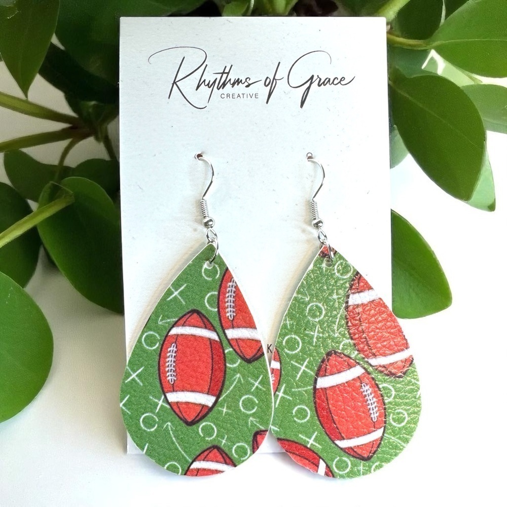 Touchdown Style: Football Playbook Dangle Earrings 🏈 NWT Sports Jewelry